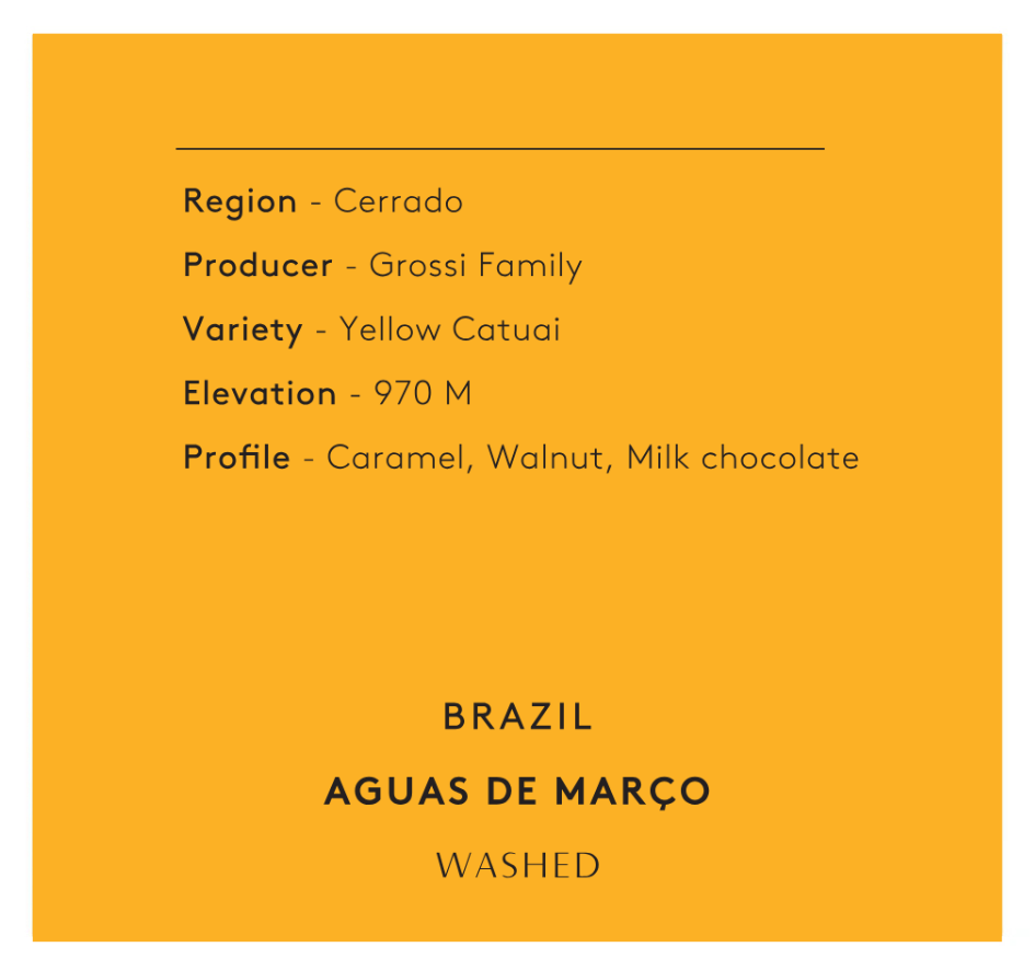 חדש | ברזיל אגואס דה מרקו | שוקולדי | מריר | קלייה בינונית-כהה | עיבוד שטוף.